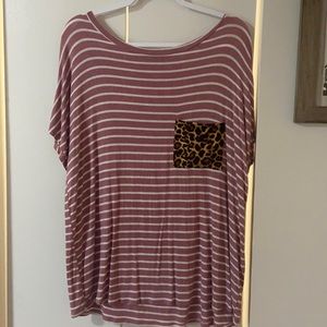 Pink/White striped tshirt
